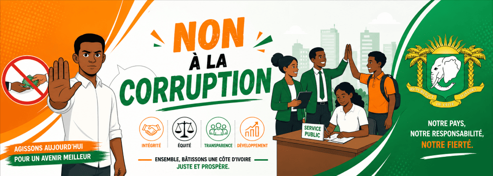 Bannière : Non à la corruption